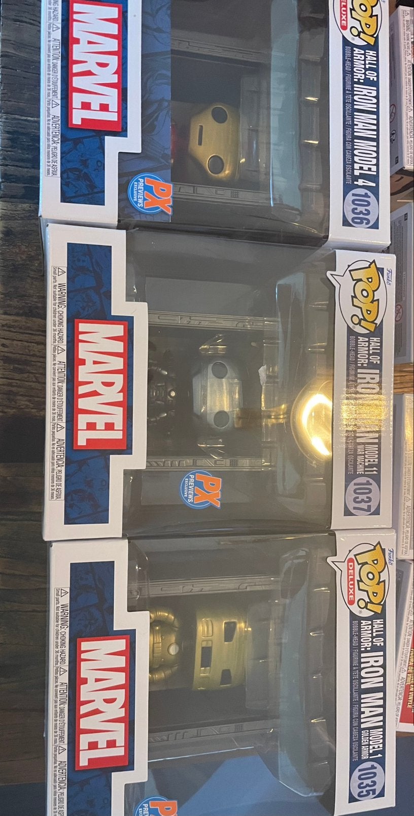 1035 / 1036 / 1037 funko pop iron Man Marvel, Ophalen of Verzenden, Zo goed als nieuw