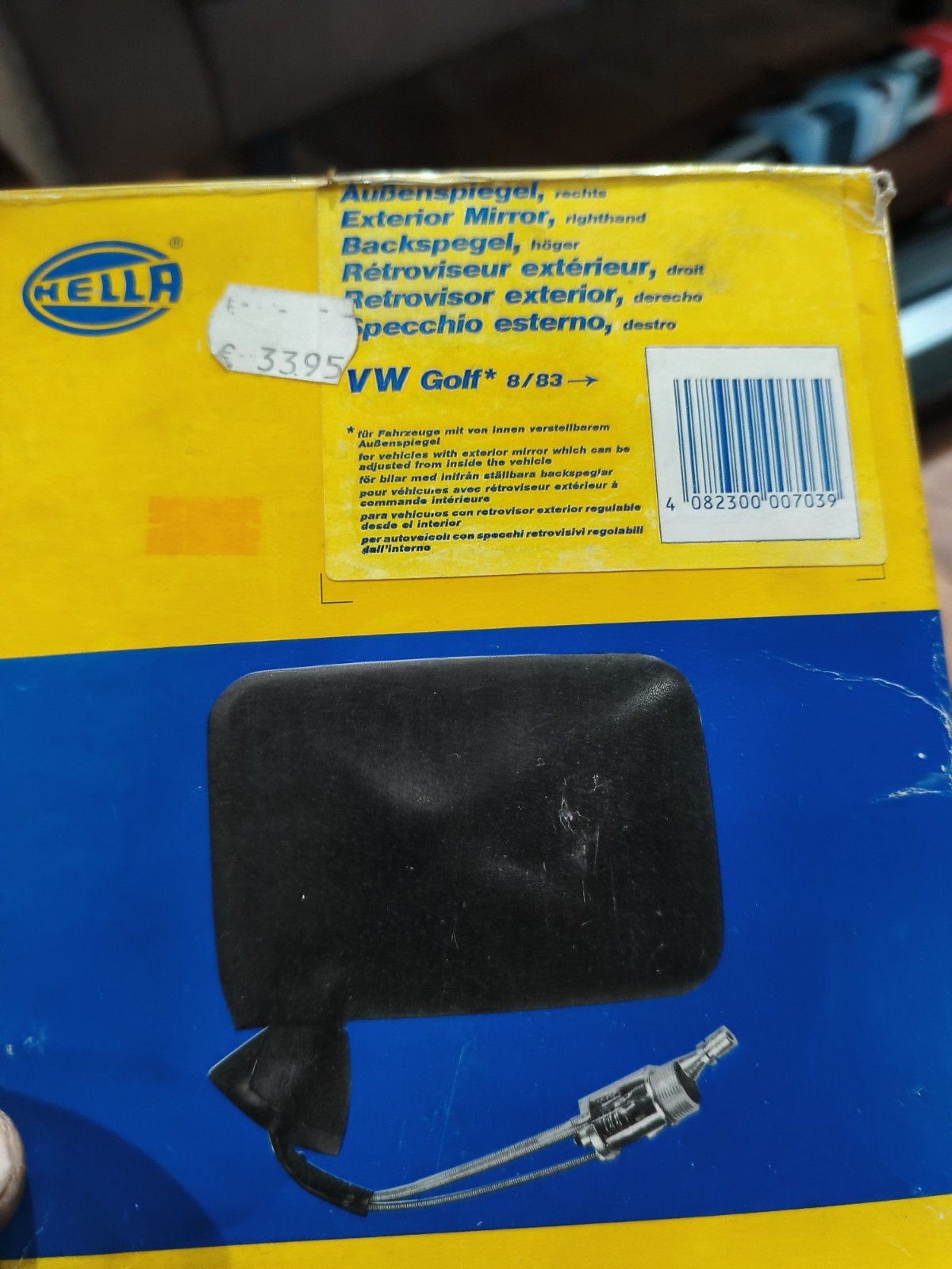 Hella Buitenspiegel Rechts VW Golf 8/83 - Nieuw in doos, Auto-onderdelen, Ophalen of Verzenden, Nieuw, Volkswagen