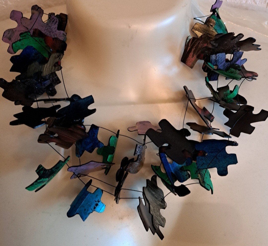 Rubber fietsband ketting puzzelstukjes, Sieraden, Tassen en Uiterlijk, Ophalen of Verzenden, Nieuw, Overige materialen