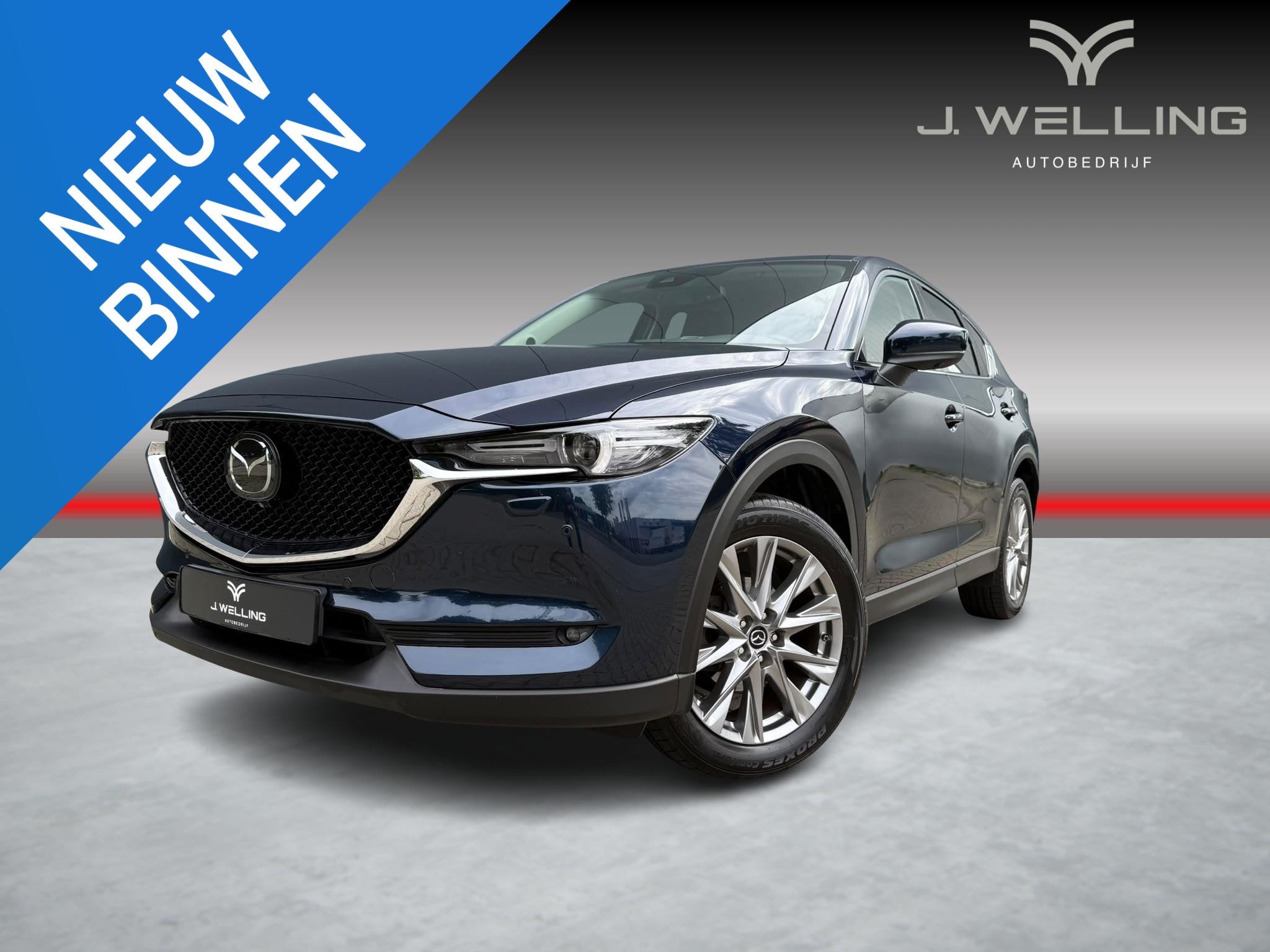 Mazda CX-5 2.5 SkyActiv-G 194 Luxury memory tr.hk 360 cam, Gebruikt, 4 cilinders, Blauw, 1498 kg
