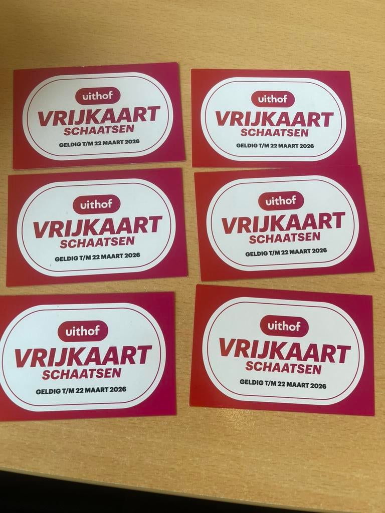 Uithof vrijkaartjes schaatsen, Tickets en Kaartjes, Drie personen of meer, Maart