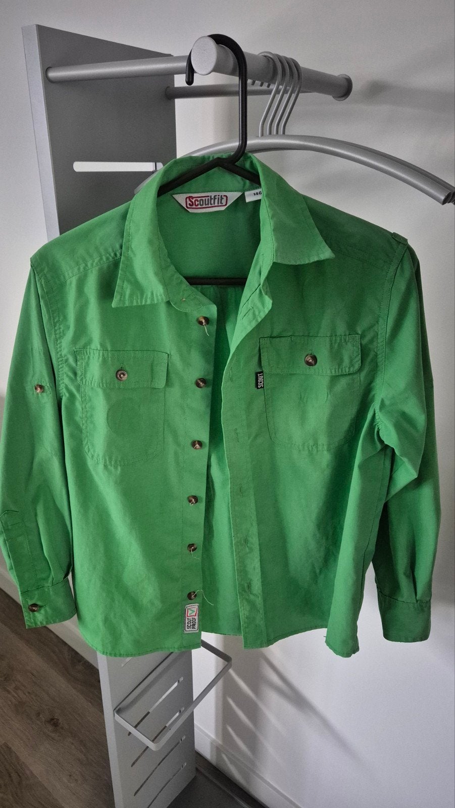 Groene scouting blouse mt 146, Verzamelen, Ophalen of Verzenden, Zo goed als nieuw, Kleding