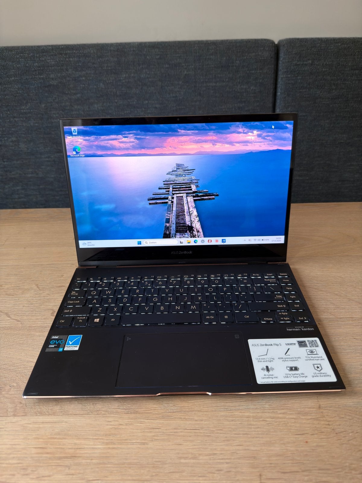 ASUS ZenBook Flip S – i7 /16GB/1TB SSD/4K OLED Touchscreen, Computers en Software, Windows Laptops, 13 inch, Ophalen of Verzenden