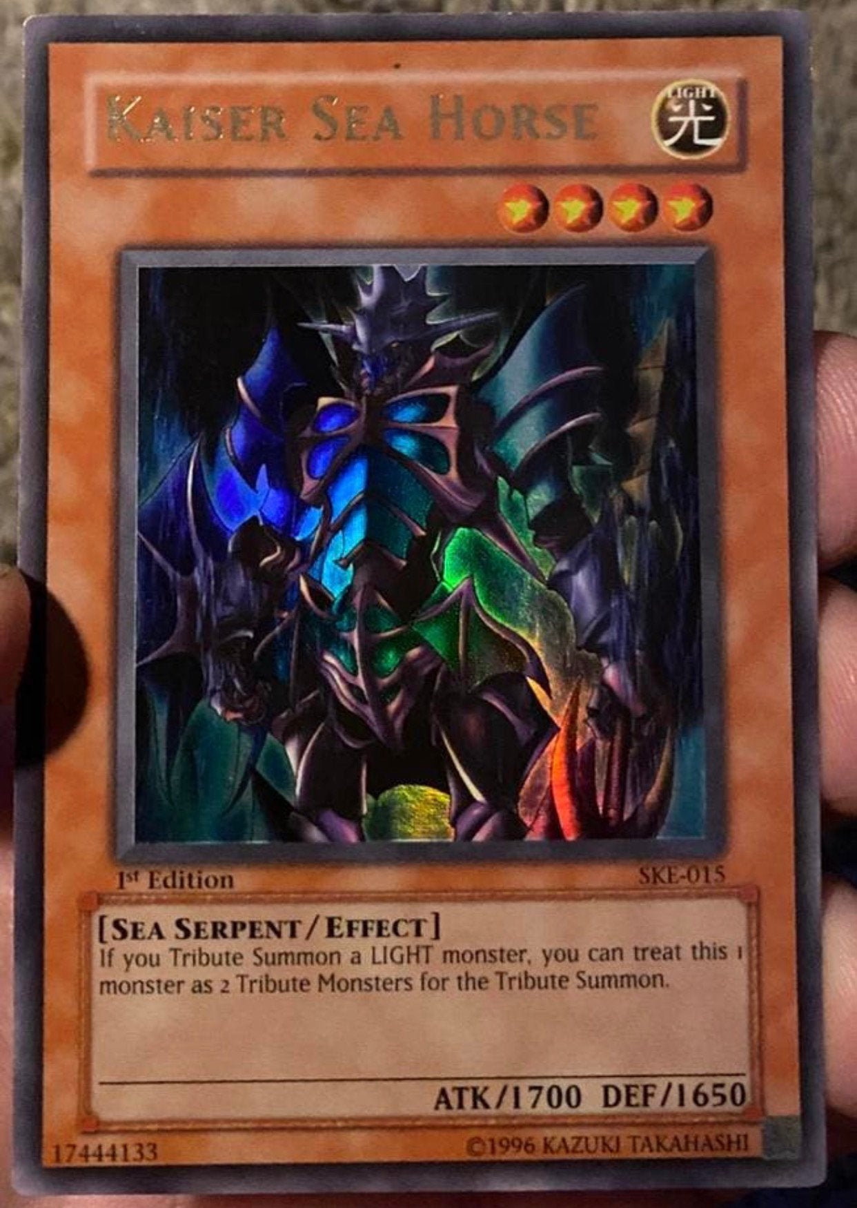 Yu-Gi-Oh! Kaiser Sea Horse SKE 1st Edition Old US Print !, Hobby en Vrije tijd, Verzamelkaartspellen | Yu-gi-Oh!, Ophalen of Verzenden