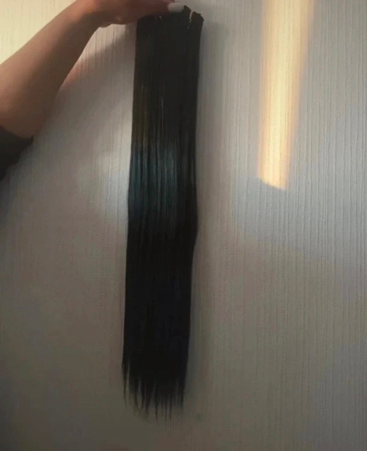 Clip in hairextensions synthetisch silky straight 55cm, Verzenden, Nieuw, Pruik of Haarverlenging