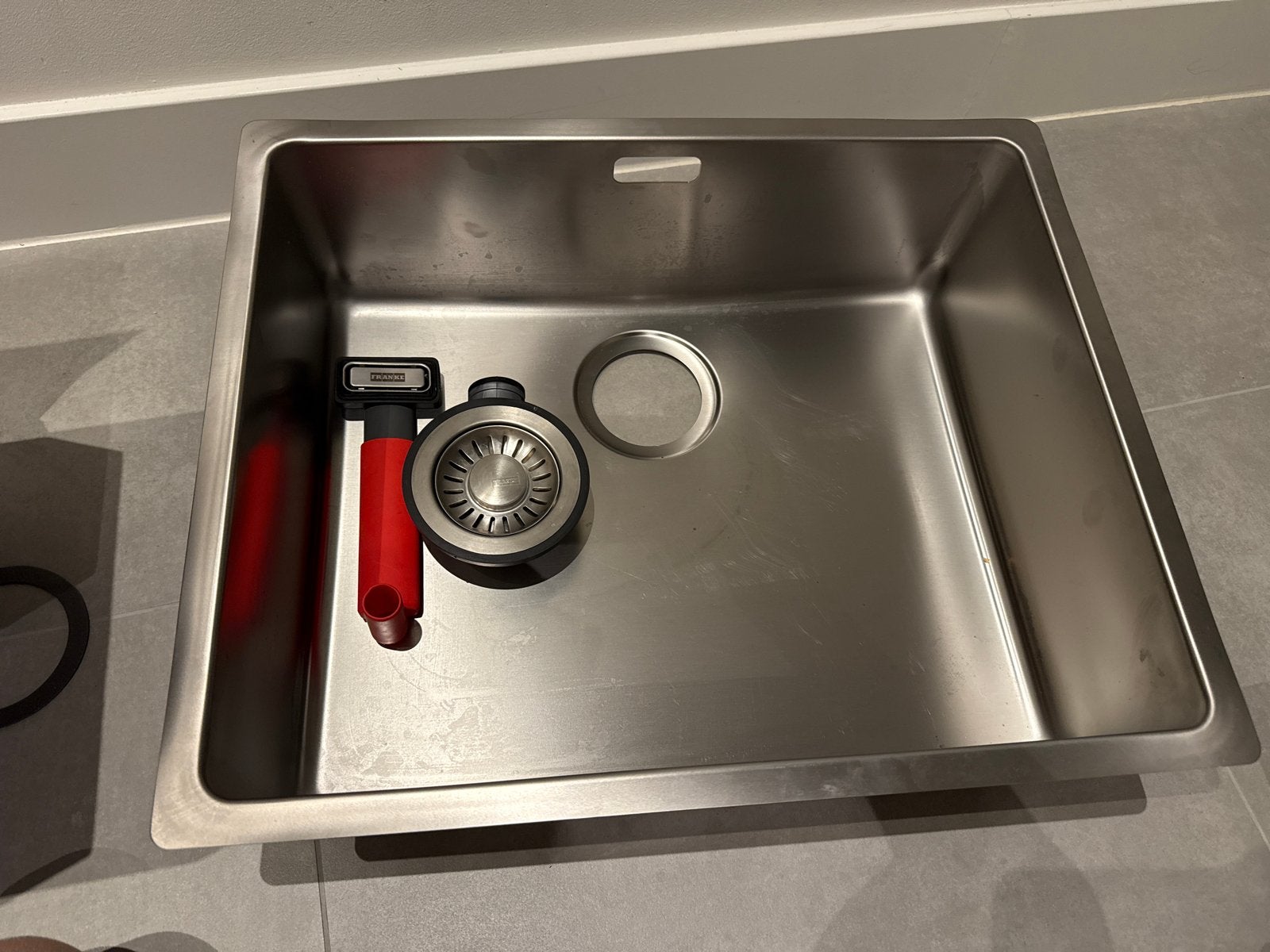 Franke RVS spoelbak met afvoer en overloop, Huis en Inrichting, Overige typen, Ophalen of Verzenden, Metaal, Overige merken