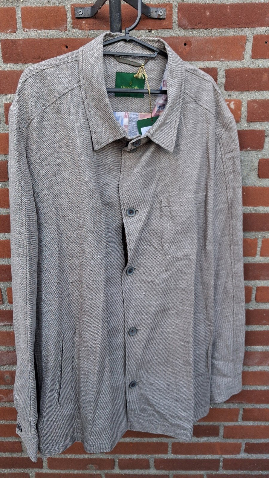 Nieuw Charles Colby Linnenmix Colbert/Jasje Maat 62 (3XL), Nieuw, Overige maten, Ophalen of Verzenden, Grijs