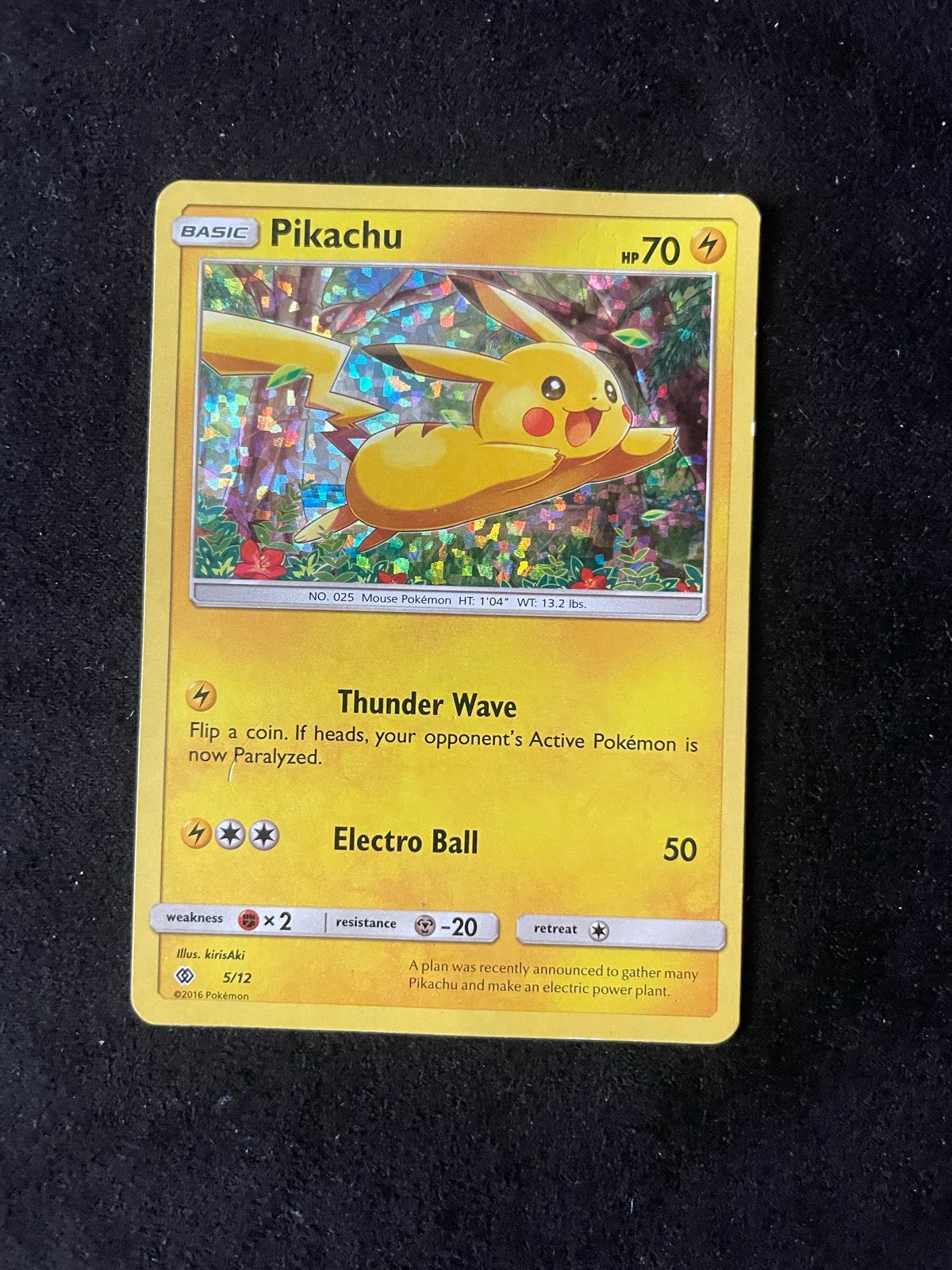 Pikachu Pokémon kaart - Basic - HP 70 - 5/12, Ophalen of Verzenden, Gebruikt, Losse kaart