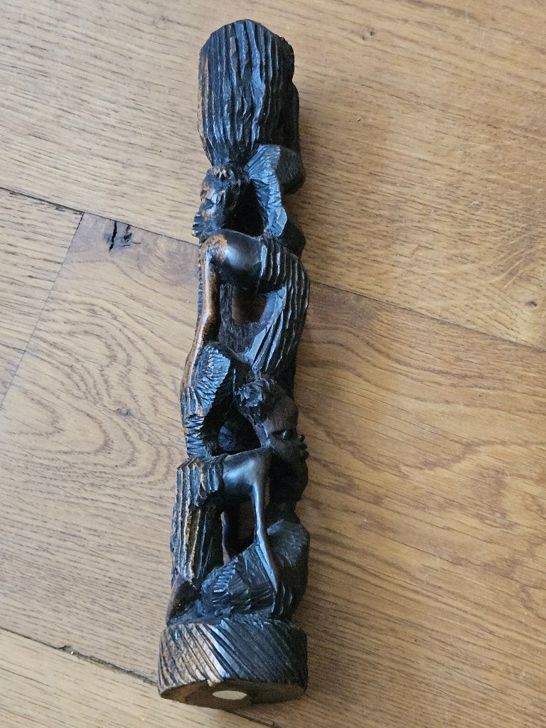 Levensboom van ebbenhout 28 cm Afrikaans, Antiek en Kunst, Ophalen of Verzenden, Handgemaakt, 20 - 50 cm, Hout