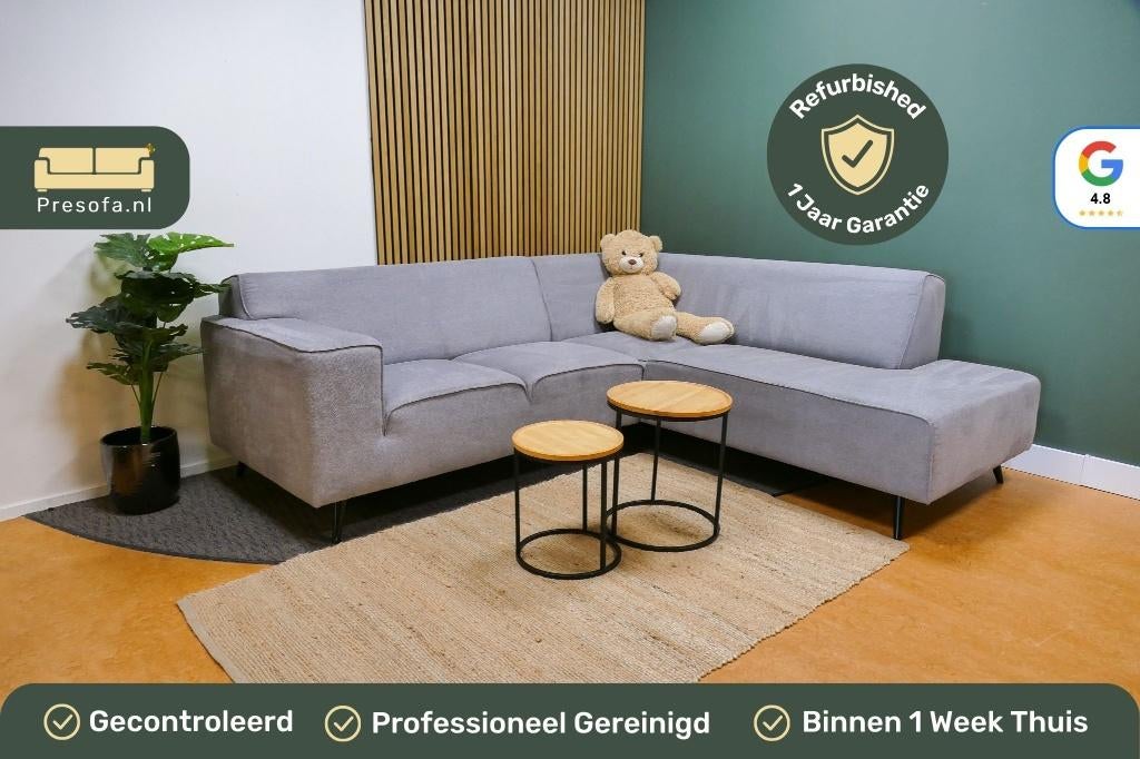 Kleine Hoekbank Licht Grijs Sanders [Refurbished], Huis en Inrichting, Banken | Bankstellen, 250 tot 300 cm, -, -, Hoekbank