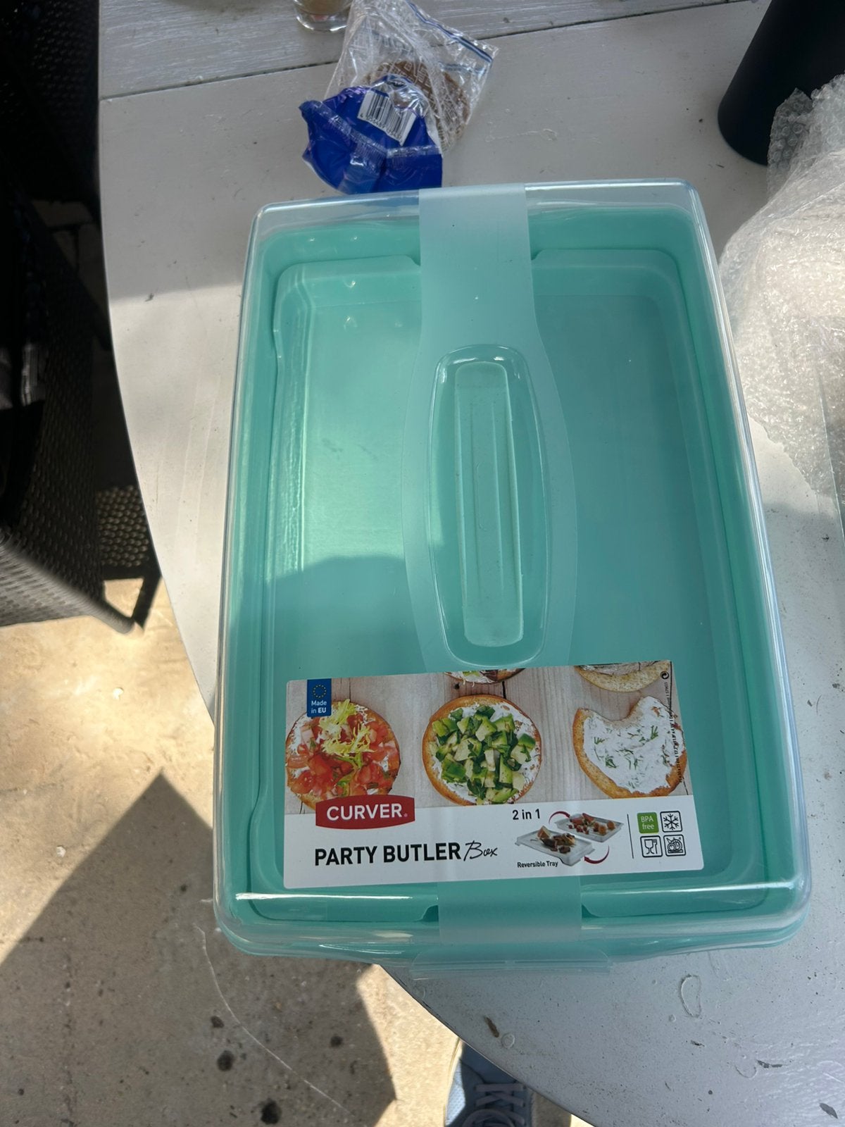 Curver Party Butler Box in een mintgroene kleur,, Ophalen of Verzenden, Zo goed als nieuw