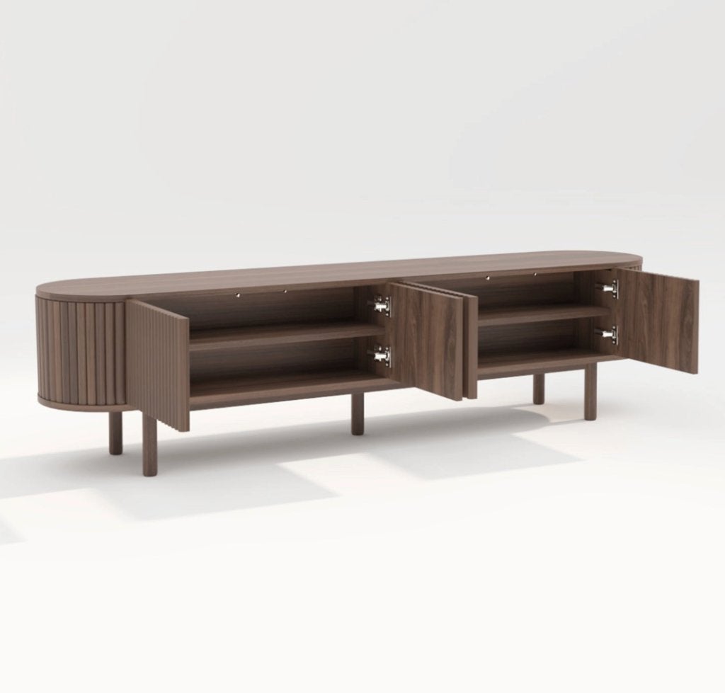by fonQ Freya Tv-meubel B 200 cm - Walnoot | Van €699, nu, Byfonq, Byfonq, 150 tot 200 cm, Nieuw