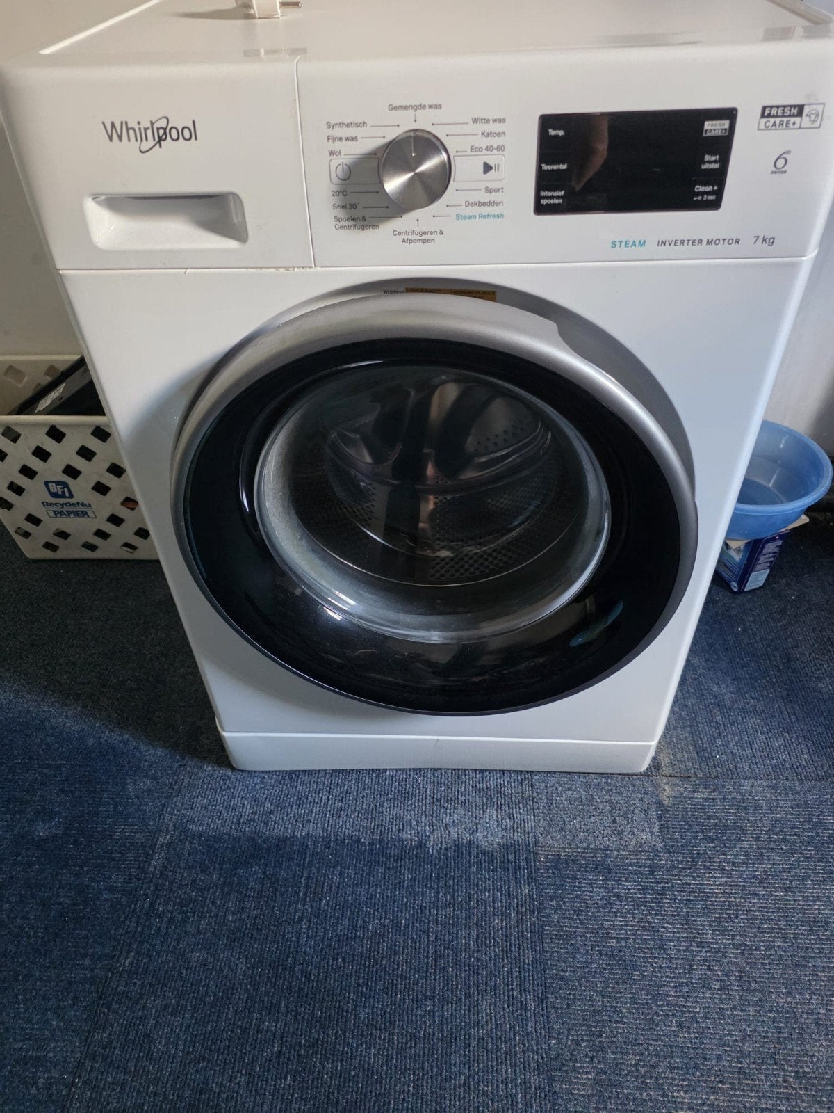 Whirlpool FreshCare+ Wasmachine 7kg - Zo goed als nieuw, Ophalen, Zo goed als nieuw, Voorlader, Wolwasprogramma