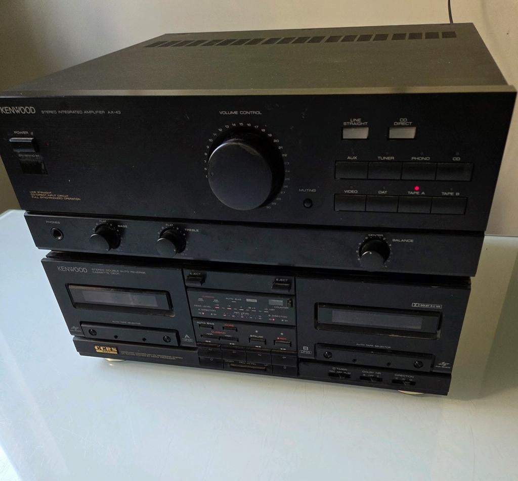 Kenwood AX-43 Versterker met Dubbel Cassettedeck (1990), Ophalen of Verzenden, Gebruikt, Cassettedeck, Overige merken