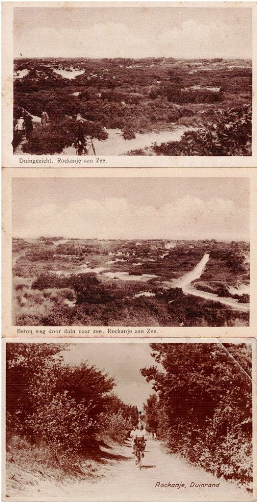 Oude ansichtkaarten Rockanje aan Zee - Duinzicht, Betonweg, Natuur, Gebruikt, Ophalen of Verzenden, Voor 1940