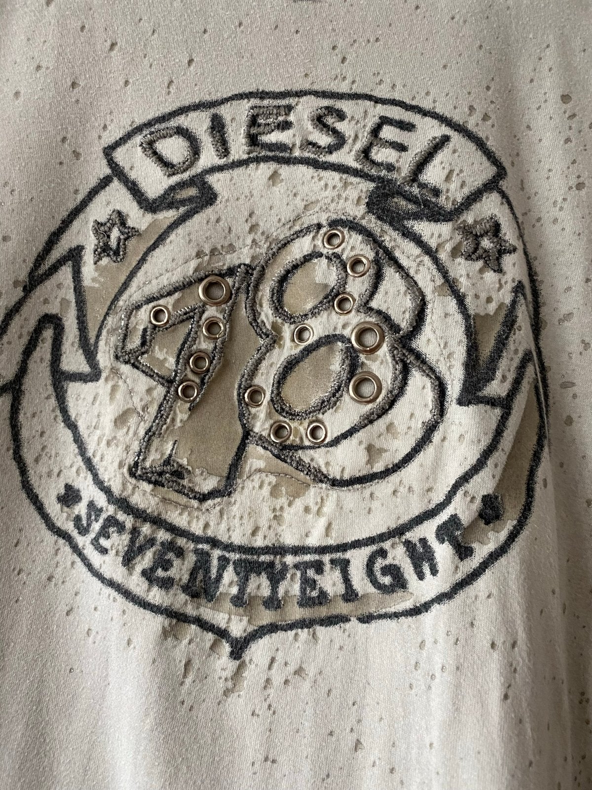 Grijs Diesel T-shirt met print - Maat 132, Kinderen en Baby's, Kinderkleding | Maat 128, Ophalen of Verzenden, Gebruikt, Jongen