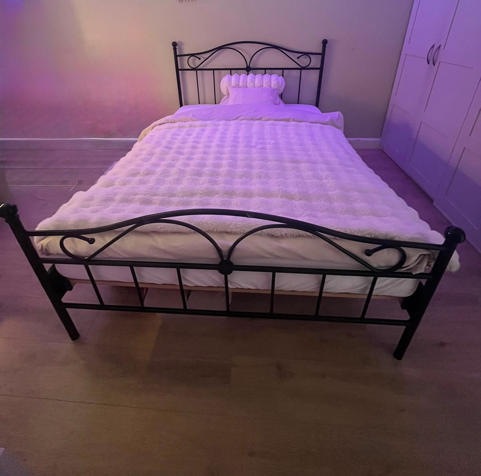 Zwarte stalen twijfelaar 140 x 200, Huis en Inrichting, Ophalen, 140 cm, Zo goed als nieuw, Twijfelaar
