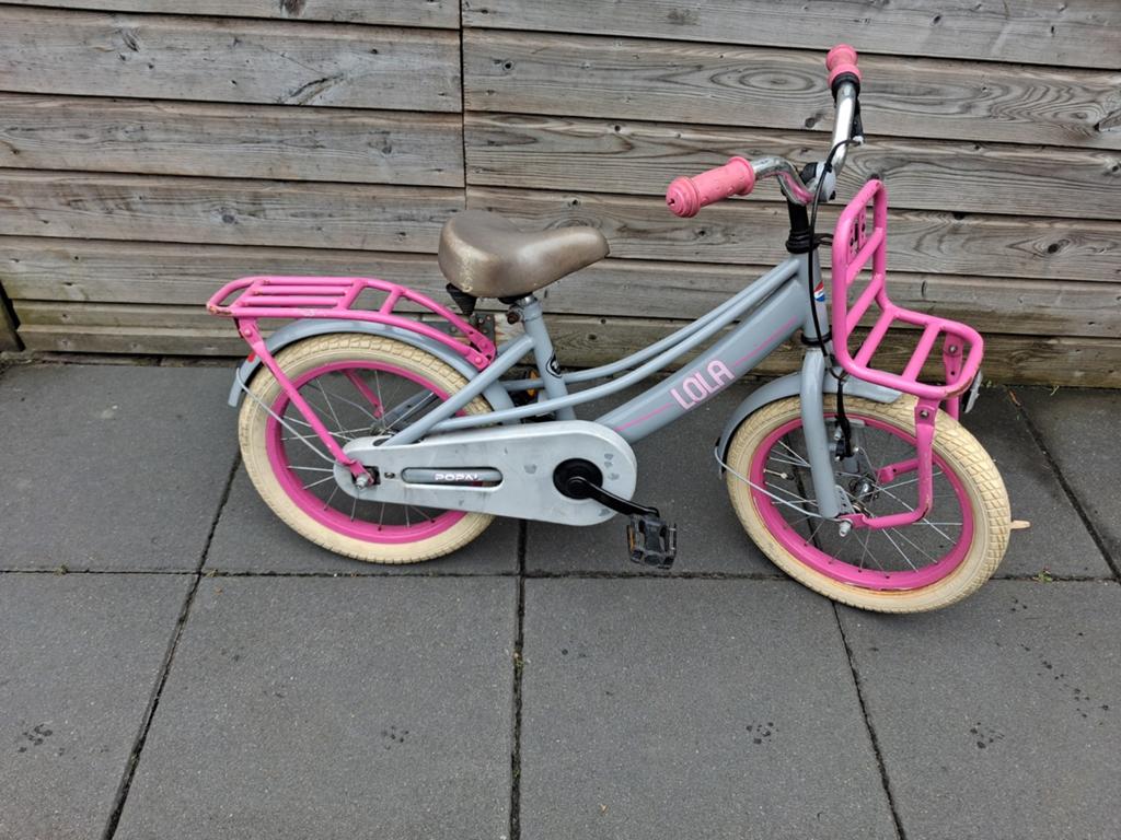 Leuke 16 inch Popal meisjes fiets, Fietsen en Brommers, Fietsen | Meisjes, Ophalen, Zo goed als nieuw, 16 inch