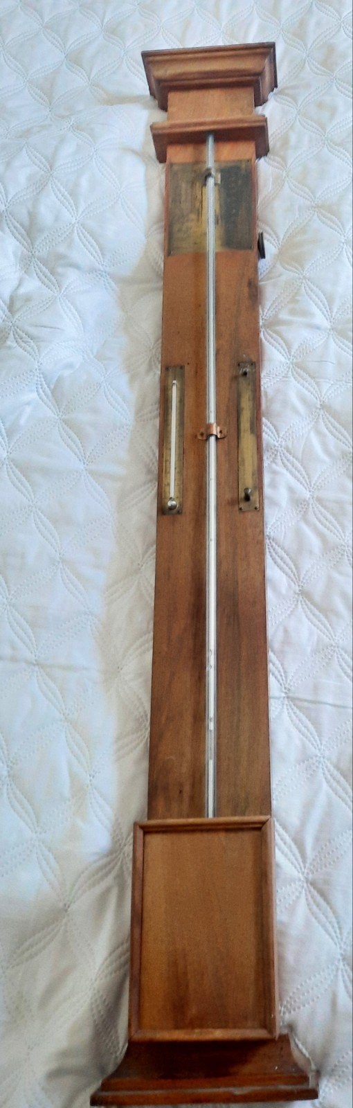 Antieke kwik Barometer met Thermometer - Houten Behuizing, Ophalen of Verzenden, Gebruikt, Barometer