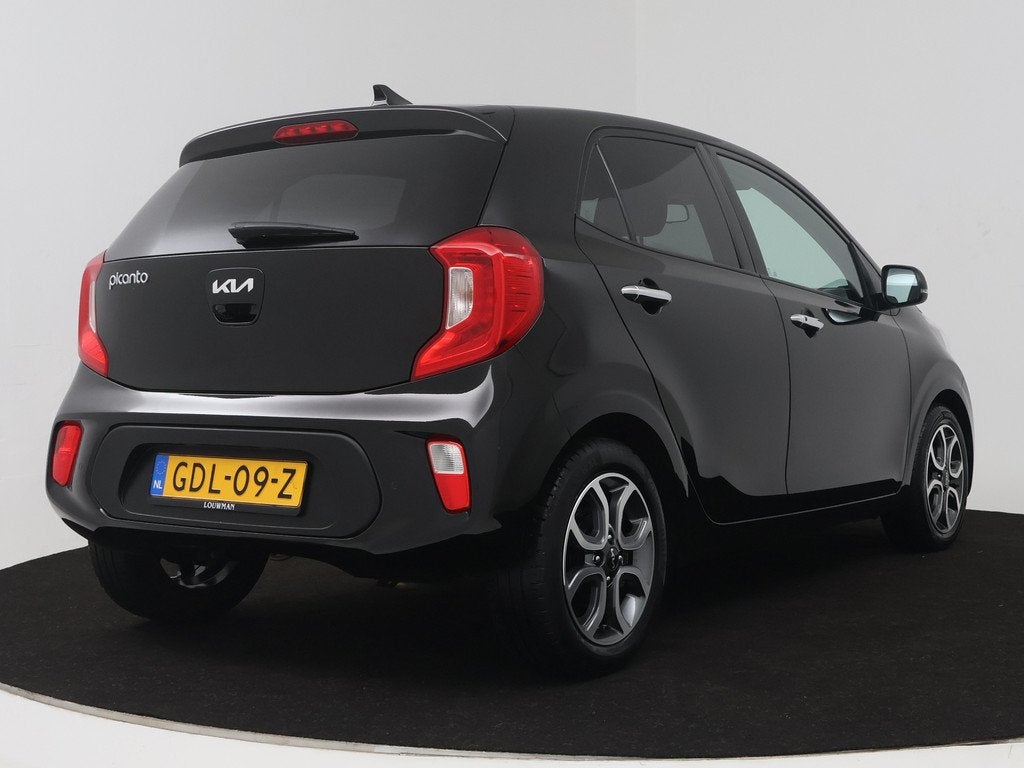 Kia Picanto 1.0 DPi DynamicPlusLine AMT | Climate Control |, Auto's, Stof, Gebruikt, 4 stoelen, Zwart