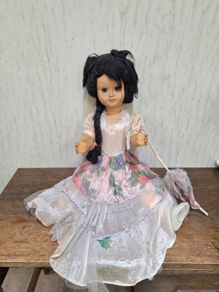 oude pop met paraplu, jaren 50, Ophalen of Verzenden