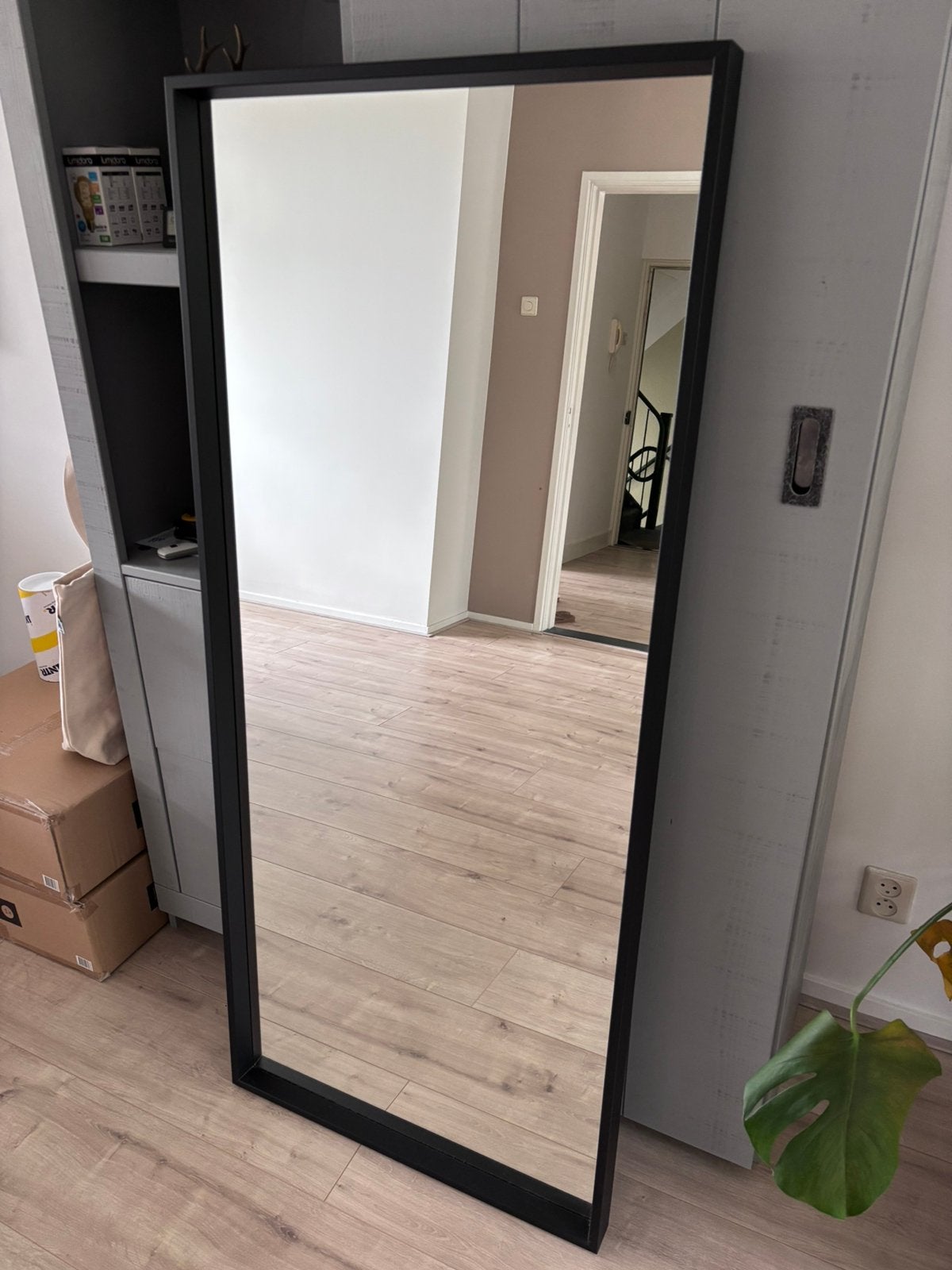 Ikea Nissed spiegel zwart 65 x 150 cm, Ophalen, Zo goed als nieuw, Rechthoekig