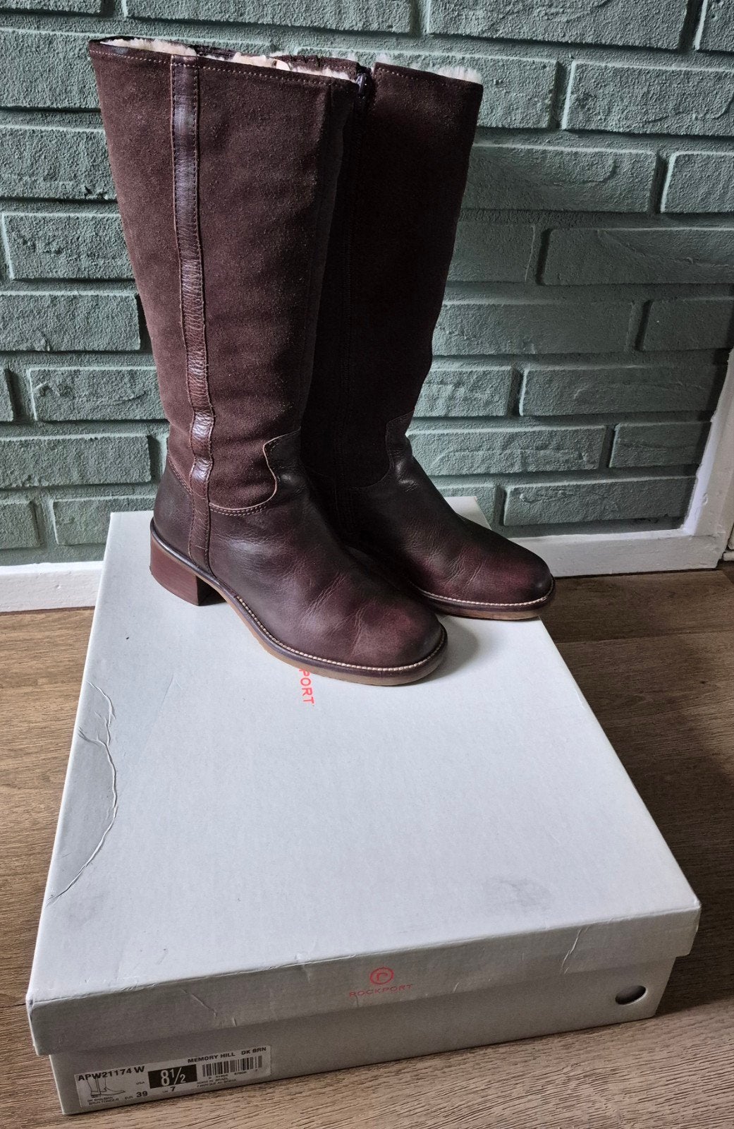 Rockport leren gevoerde laarzen maat 39, Hoge laarzen, Bruin, Ophalen of Verzenden, Zo goed als nieuw