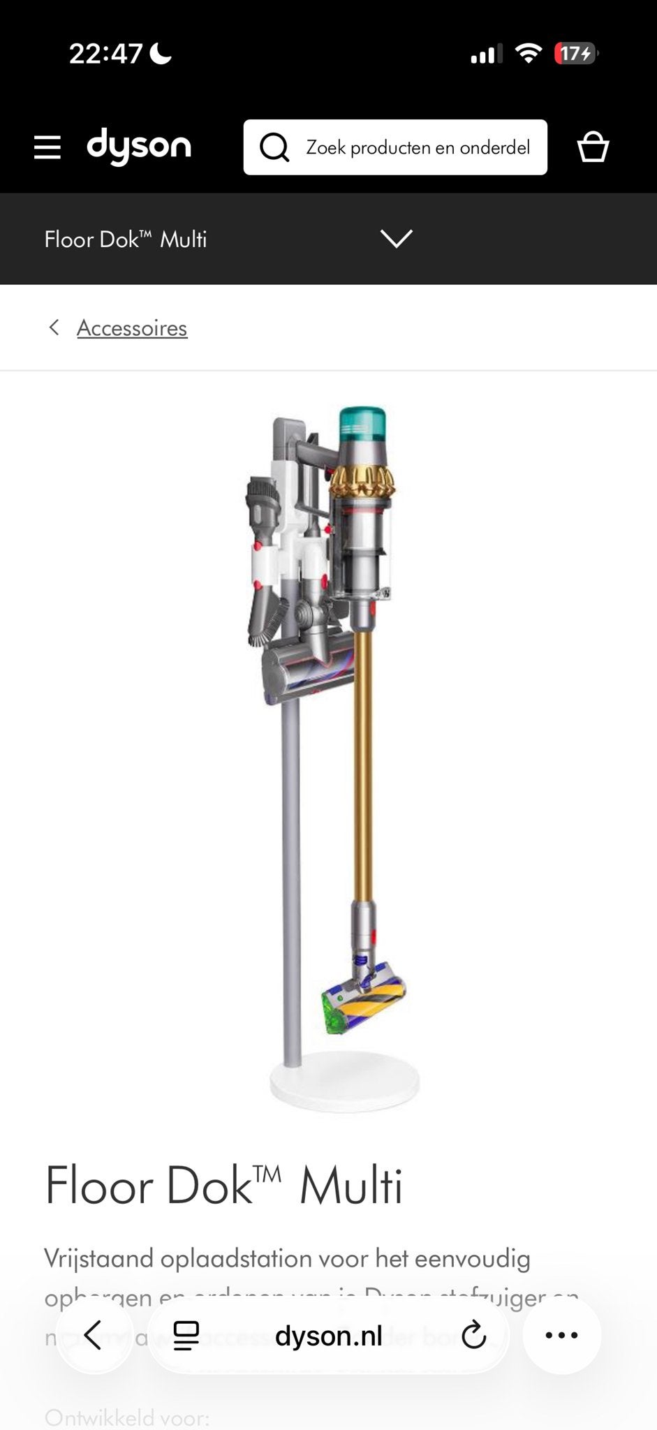Dyson Floor Dok Multi - Vrijstaand oplaadstation, Witgoed en Apparatuur, Stofzuigers, Ophalen, Inclusief accessoires, Overige typen