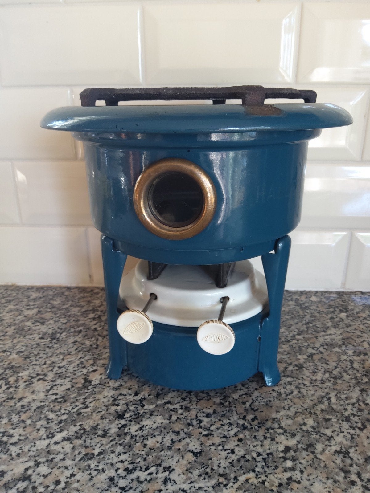 Vintage Haller Petroleumstel uit de jaren '30 - Blauw, Ophalen of Verzenden