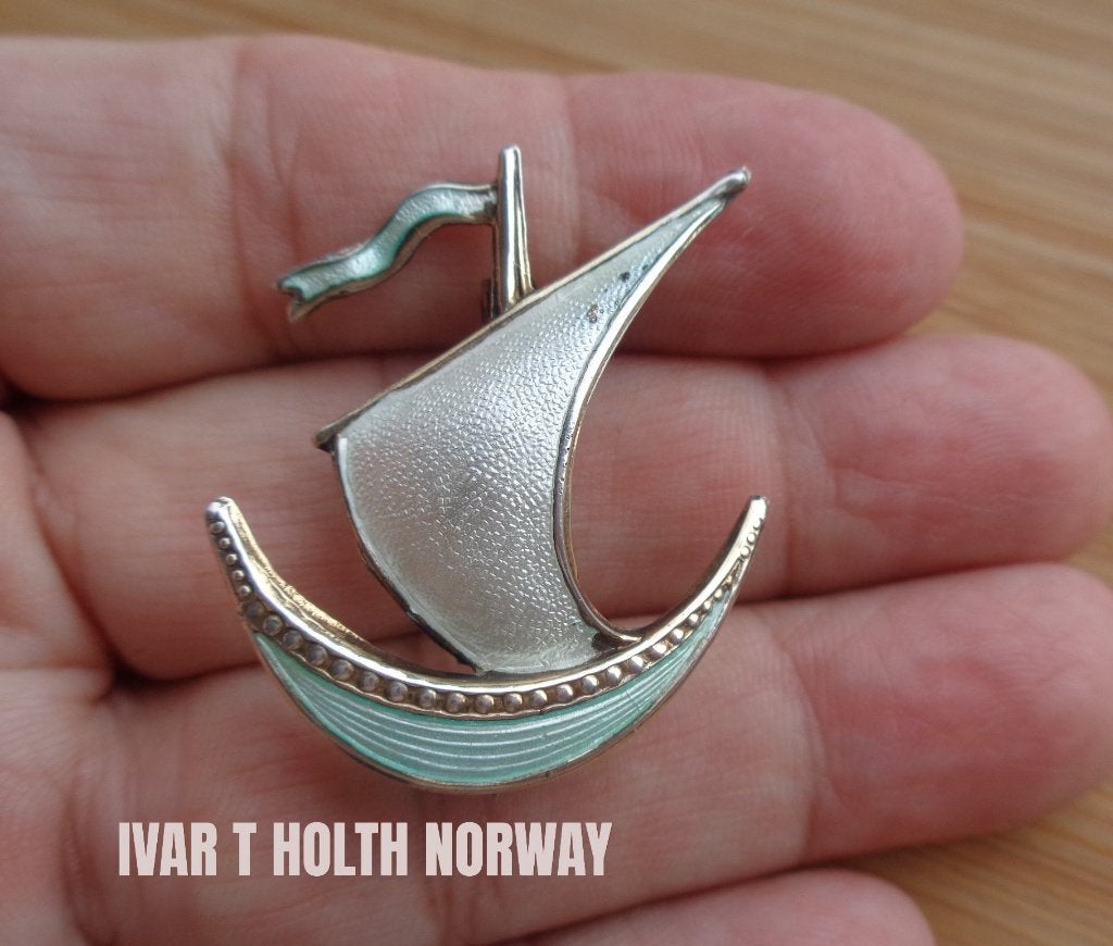 zilveren vintage broche Norway Ivar T. Holth [141], 4 tot 7 cm, Verzenden, Zo goed als nieuw, Zilver