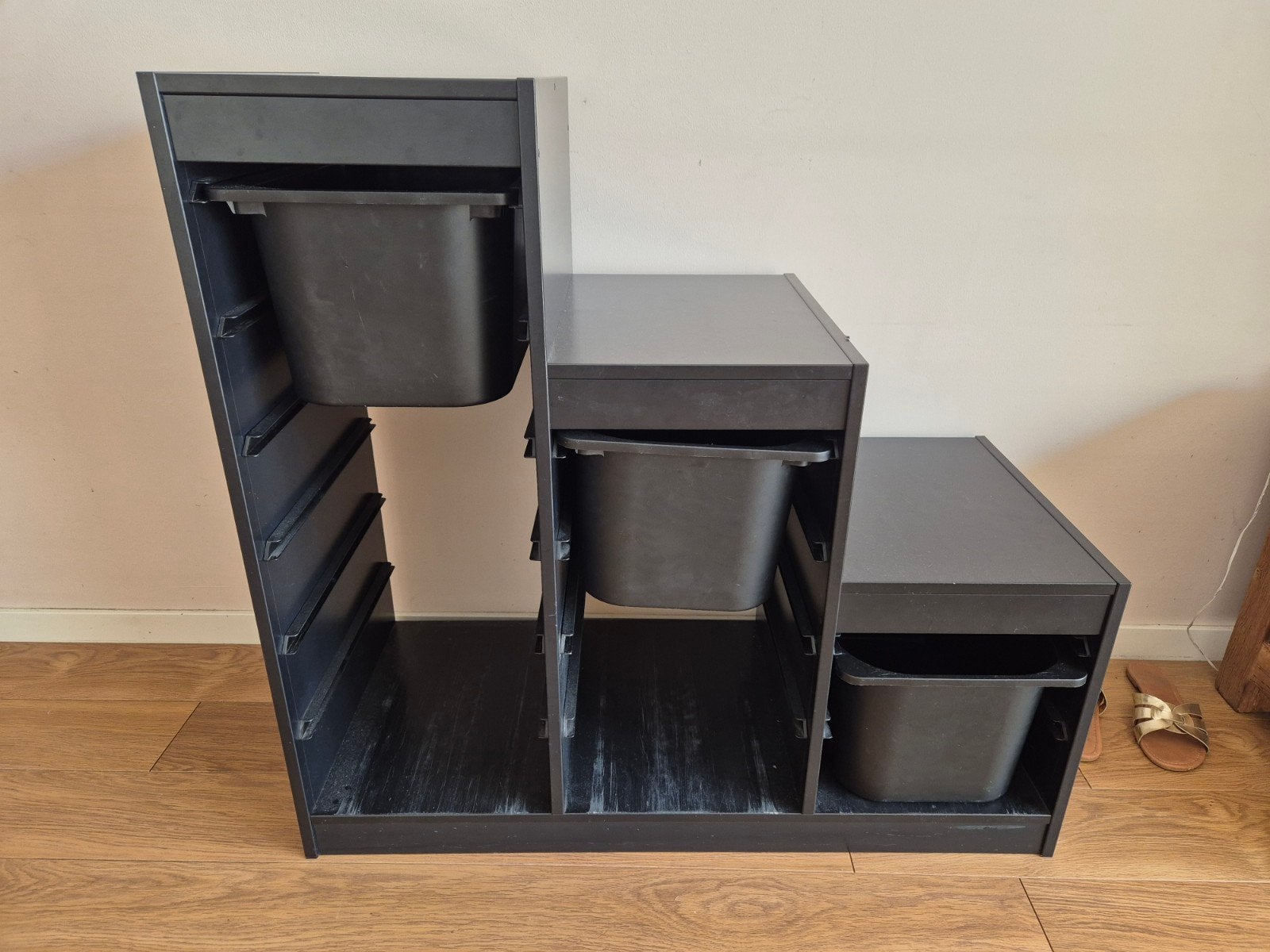 *MOET NU WEG* IKEA Trofast opbergkast met 3 bakken, zwart, Ophalen, Gebruikt, Kast
