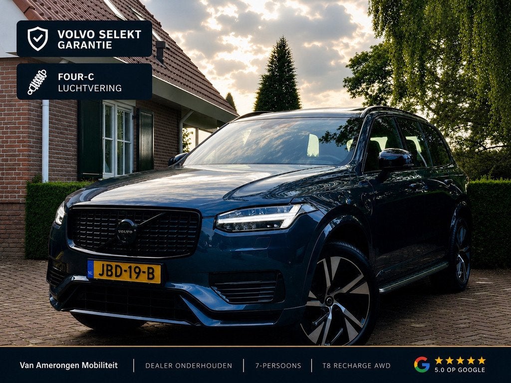 Volvo XC90 2.0 T8 Recharge AWD R-Design 7-persoons | Four-C, Gebruikt, Euro 6, 4 cilinders, Blauw