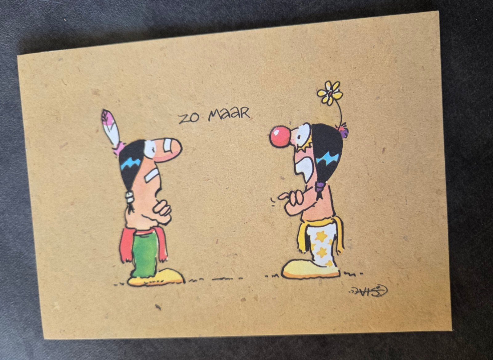 Grappige Ansichtkaart Indianen - Zo Maar, Verzenden, 1980 tot heden, Gelopen, Overige thema's