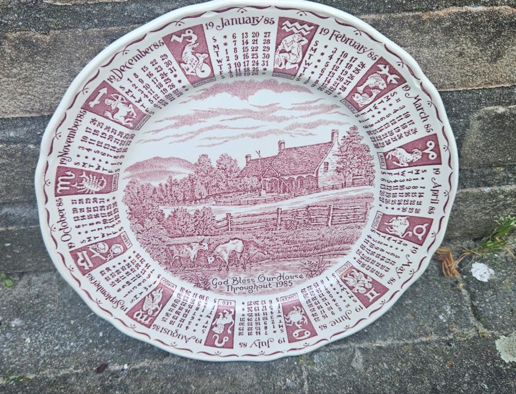Vintage Masons Ironstone Kalenderbord 1985, Ophalen