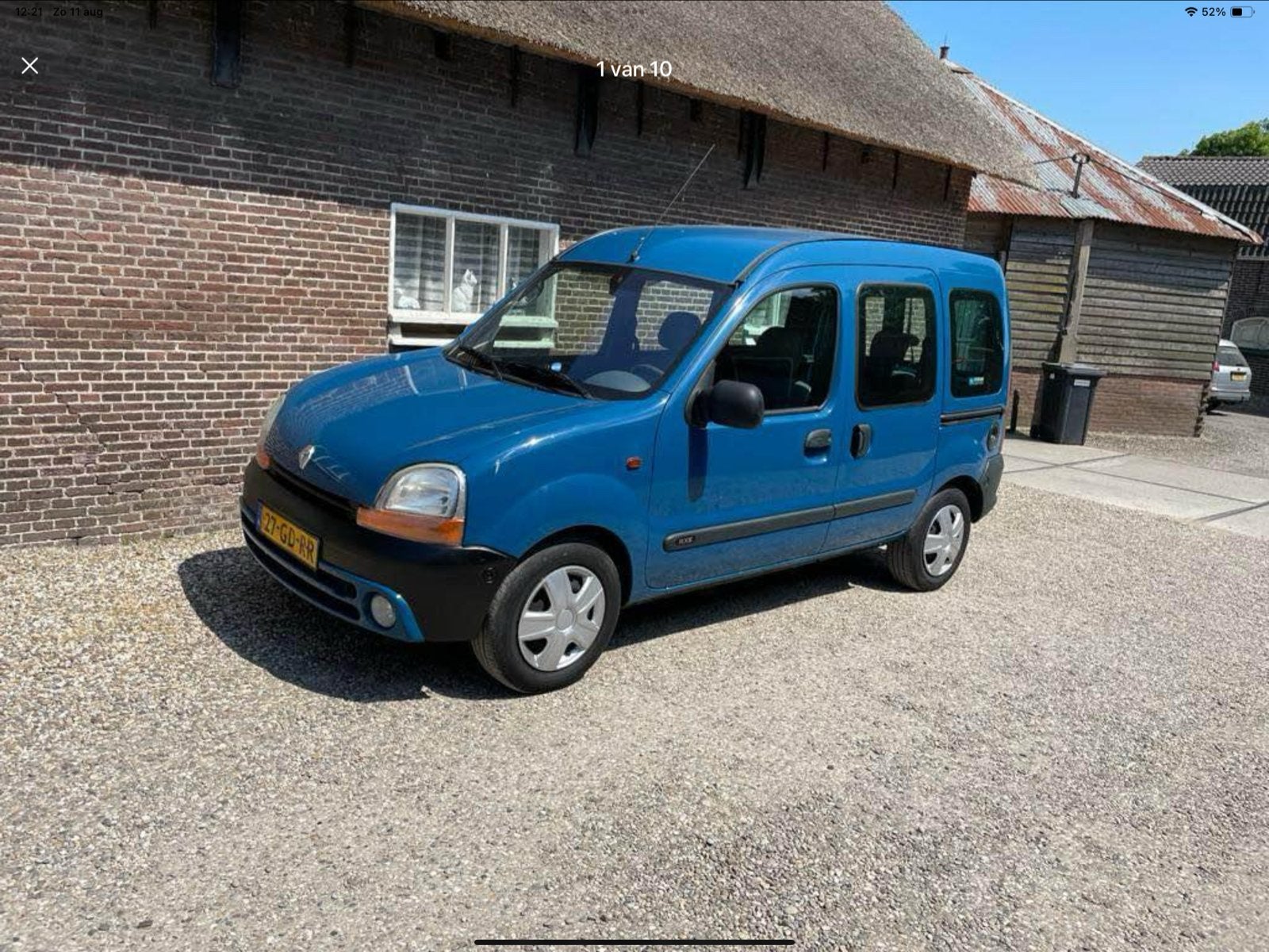 Renault Kangoo 1.4 RN AUT 2000 Blauw, Auto's, 40 €/maand, 4 cilinders, Blauw, Origineel Nederlands