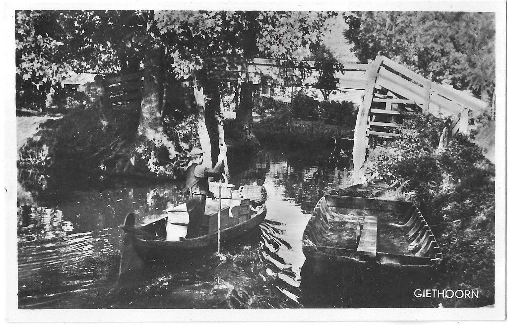 AK Giethoorn - Punter, Verzenden, 1940 tot 1960, Gelopen, Overijssel
