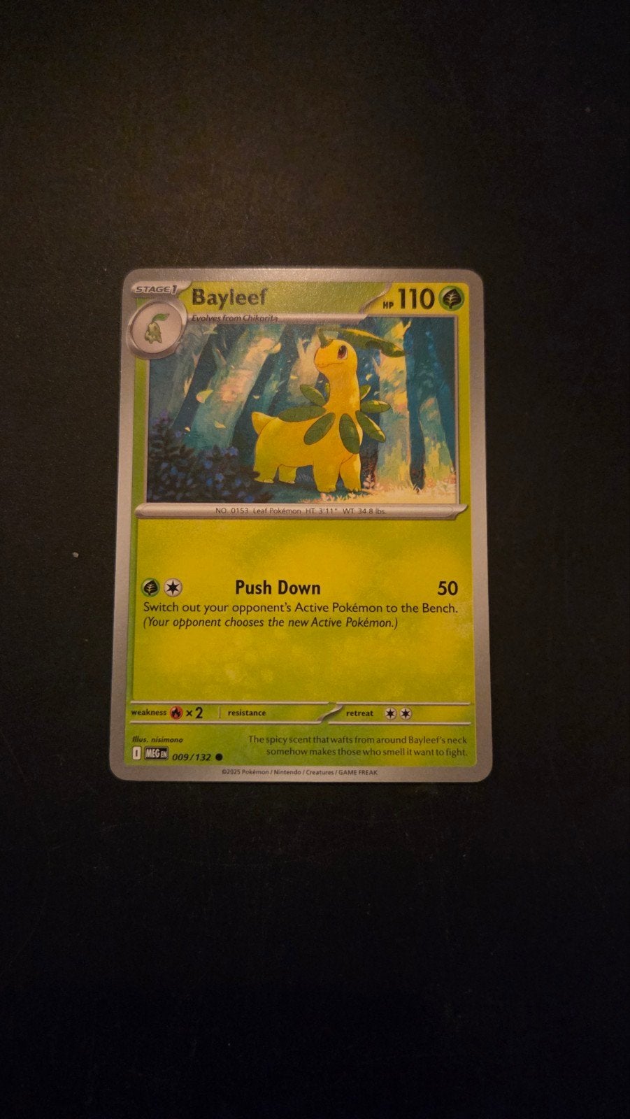 Bayleef 009/132 Mega Evolution Pokémon kaart, Verzenden, Zo goed als nieuw, Losse kaart