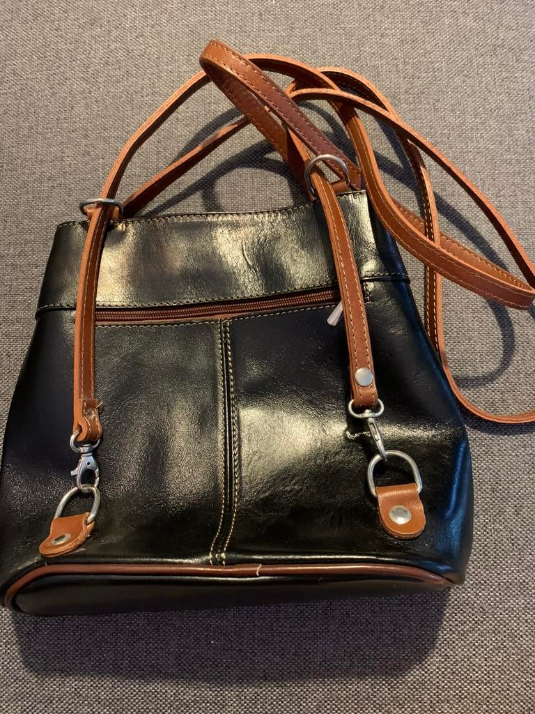Damestas leer Senso Firenze, Sieraden, Tassen en Uiterlijk, Tassen | Schoudertassen, Ophalen of Verzenden, Zo goed als nieuw, Zwart
