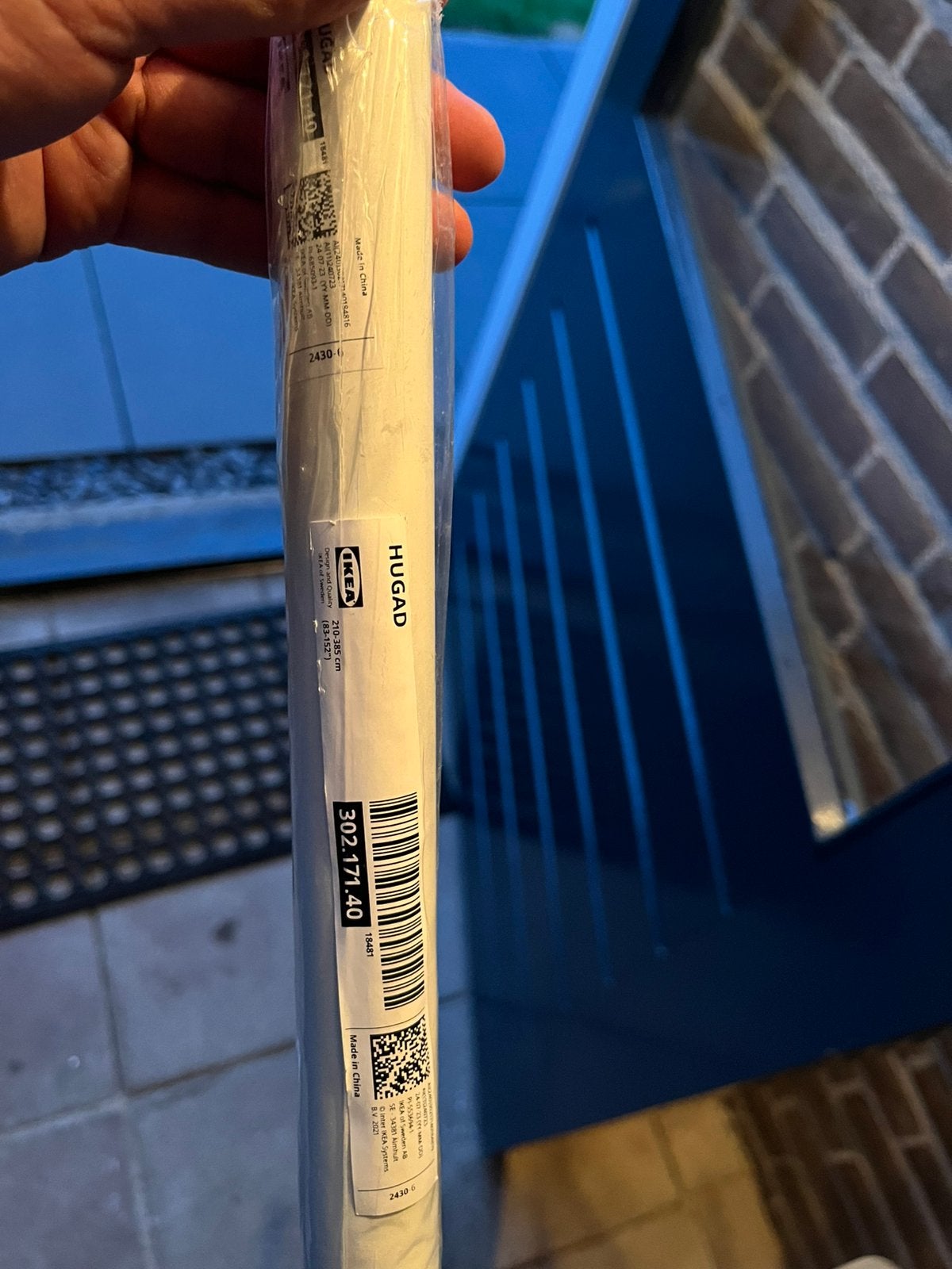 IKEA HUGAD Gordijnroede - Nieuw in verpakking, Ophalen, Wit, Nieuw, 200 cm of meer