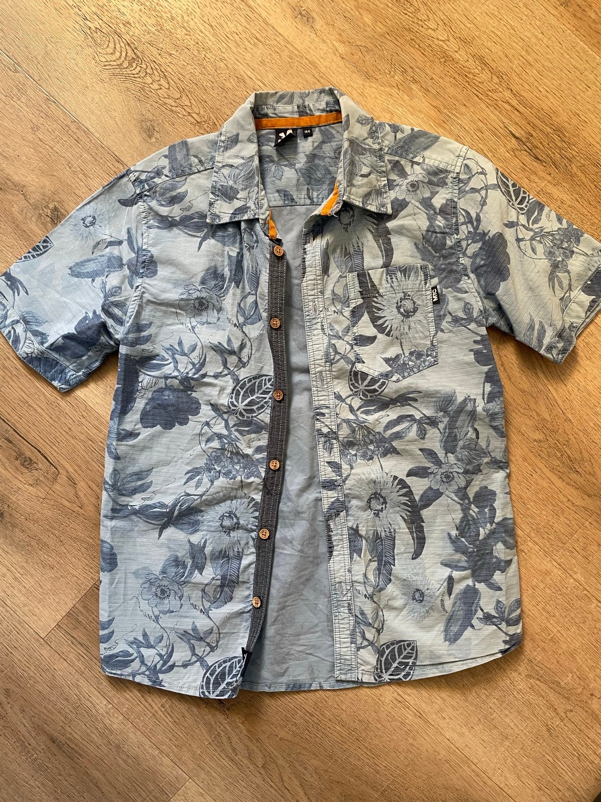 Jongens Overhemd Maat 164 - Bloemenprint, Ophalen of Verzenden, Gebruikt, Jongen, Overhemd of Blouse