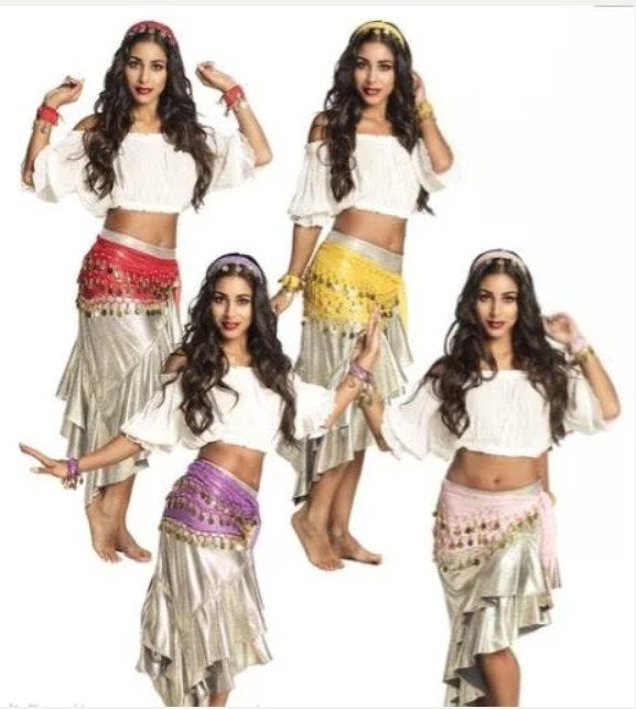 Nieuw set danseres outfit, rood, geel, paars of roze, Ophalen of Verzenden, Nieuw, Carnaval, Kleding
