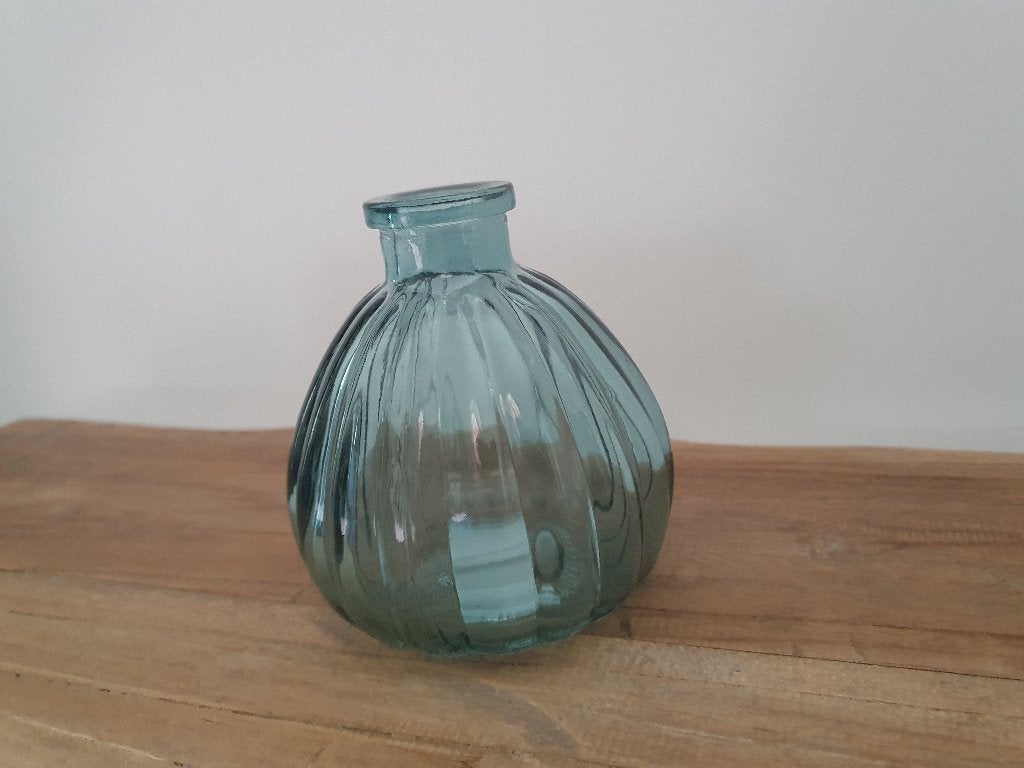 Vaasje bol blauw glas, Huis en Inrichting, Woonaccessoires | Overige, *, Blauw, *, Nieuw