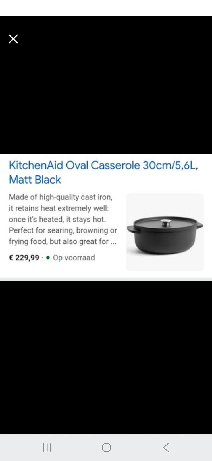 Kitchen aid casserole, Ophalen of Verzenden, Nieuw, Gietijzer, Koekenpan of Braadpan