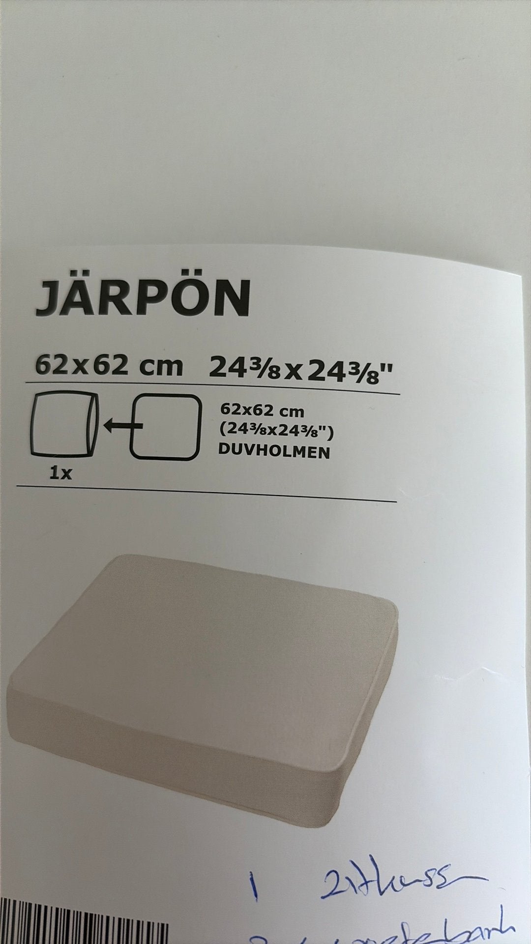 Gezocht Ikea Jarpon kussenhoes creme 62x62, Huis en Inrichting, Woonaccessoires | Kussens, Ophalen of Verzenden, Zo goed als nieuw