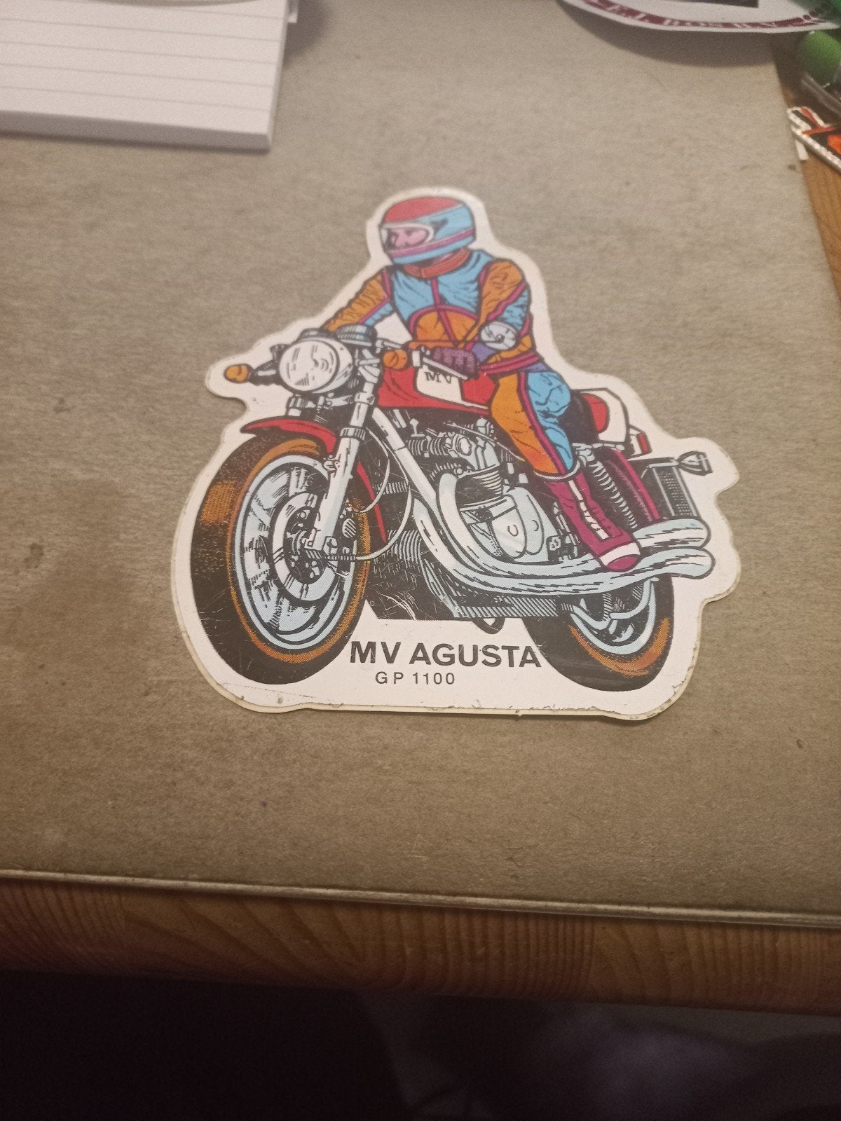 Man op motor agusta, Verzamelen, Ophalen of Verzenden, Zo goed als nieuw