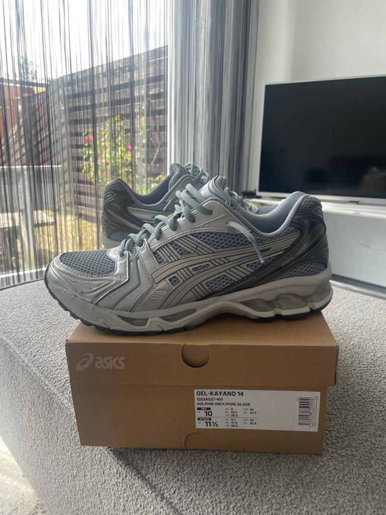Asics Gel Kayano 14 Dolphin Grey / Pure Silver maat 44, Ophalen of Verzenden, Nieuw, Overige kleuren