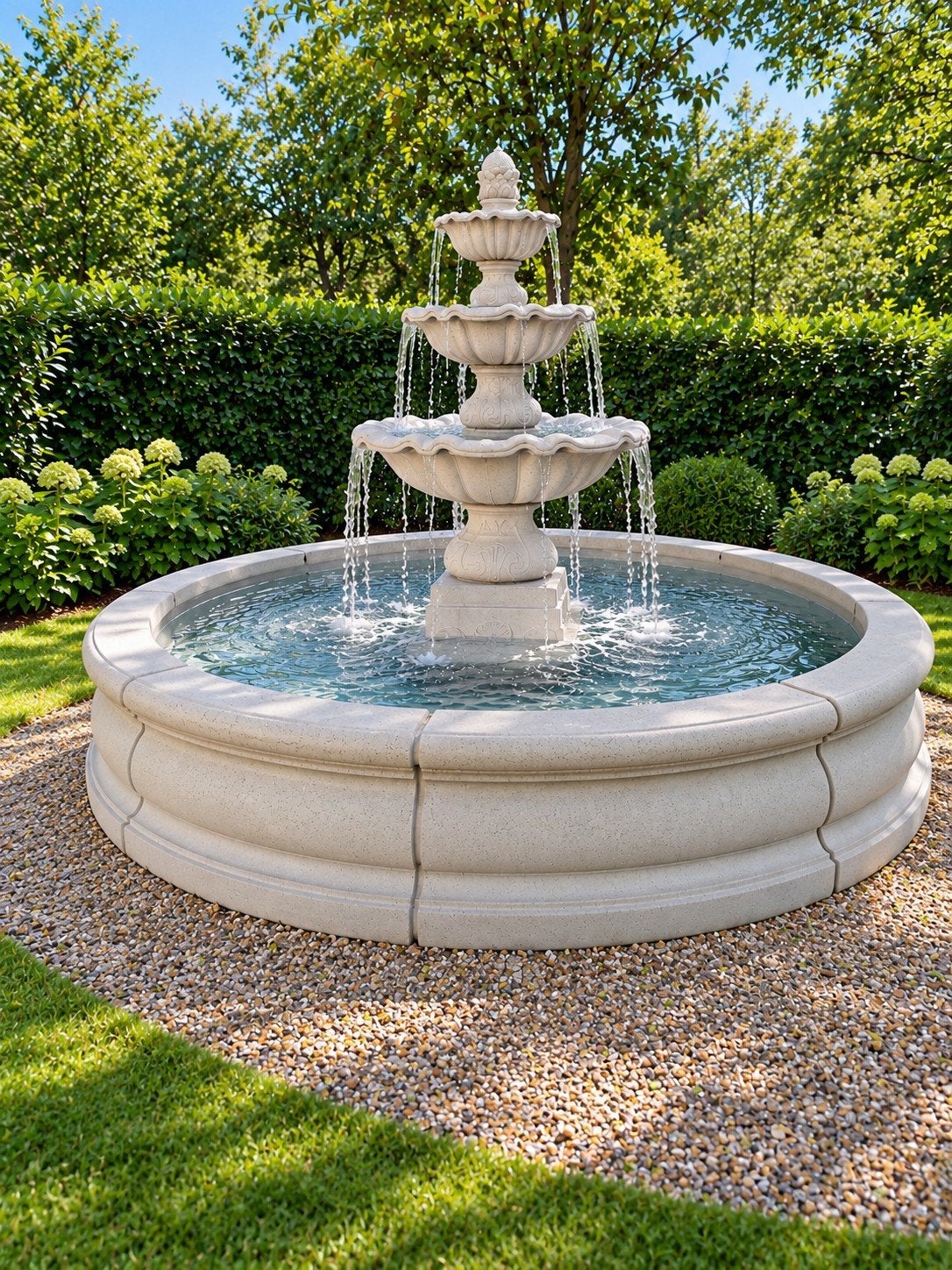 Renaissance fontein met ronde rand, Ophalen of Verzenden, Nieuw, Beton, Fontein