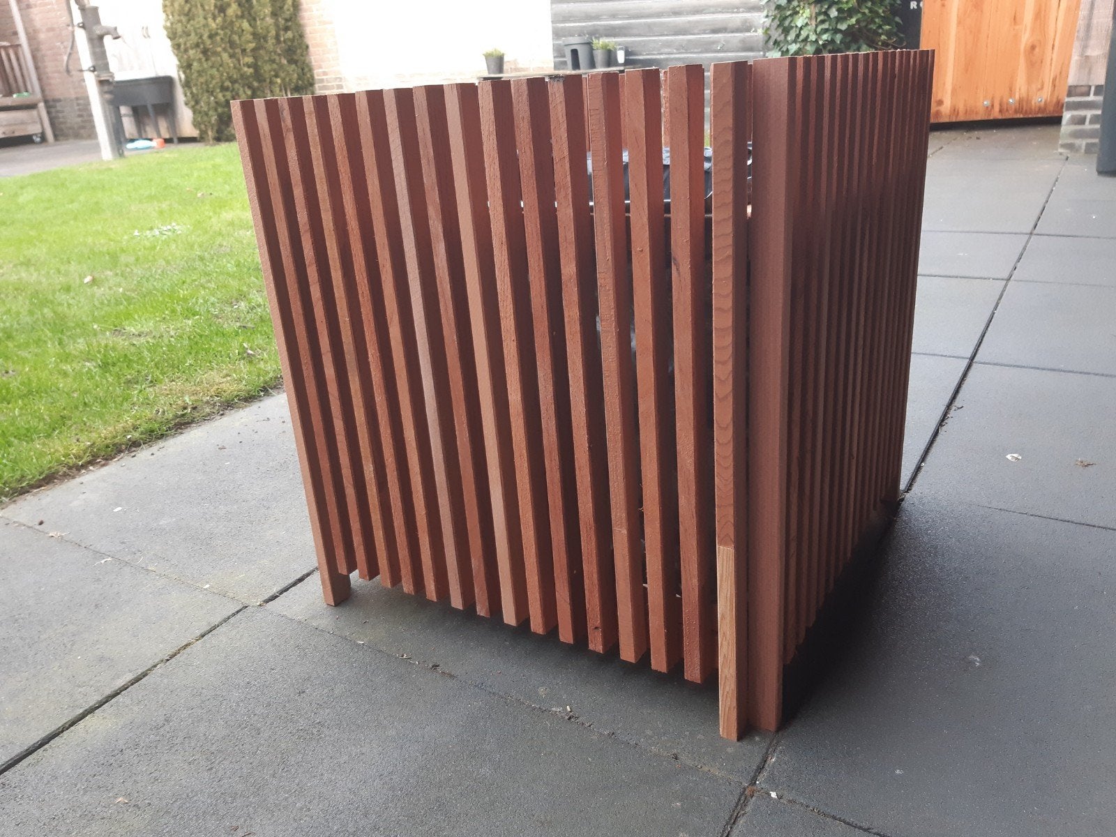 mooie bloembak red ceder hout, Tuin en Terras, Bloembakken en Plantenbakken, Ophalen, Minder dan 60 cm, Vierkant, Nieuw