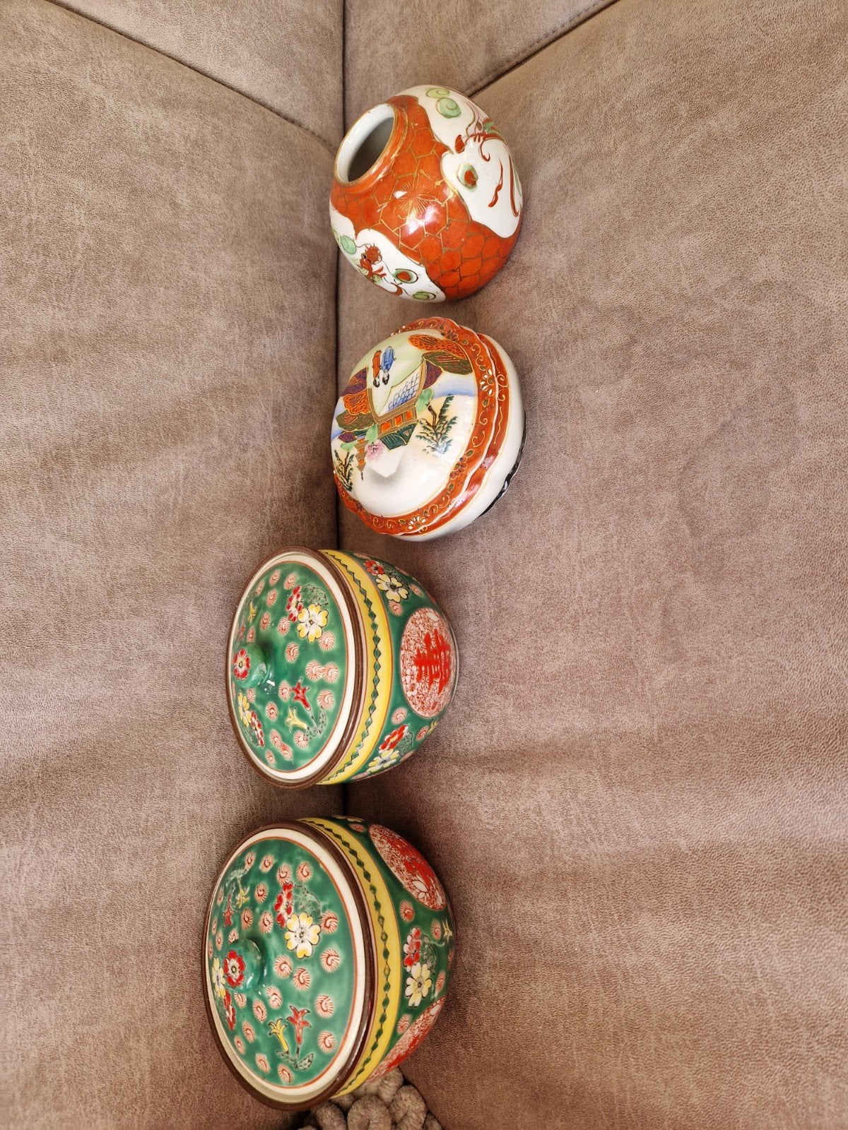 Set van 4 Antieke Chinese Porseleinen Potjes, Ophalen of Verzenden