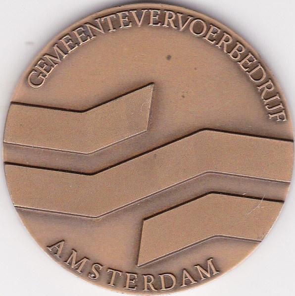 GEMEENTE VERVOERBEDRIJF AMSTERDAM, Postzegels en Munten, Penningen en Medailles, Ophalen of Verzenden, Overige materialen